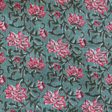 Cotton Kantha Printed Fabric - Floral - Leaves (Veli)