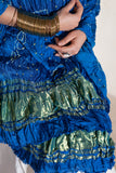 Blue - Pure Modal Silk Lehriya Bandhani Dupatta with Zari Lagdi Patta