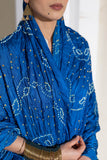 Blue - Pure Modal Silk Lehriya Bandhani Dupatta with Zari Lagdi Patta