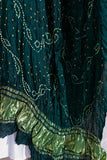 Bottle Green - Pure Modal Silk Lehriya Bandhani Dupatta with Zari Lagdi Patta