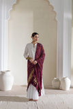 Wine - Pure Modal Silk Bandhani Barbag Dupatta with Zari Lagdi Patta