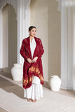 Maroon - Pure Modal Silk Lehriya Bandhani Dupatta with Zari Lagdi Patta