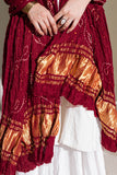 Maroon - Pure Modal Silk Lehriya Bandhani Dupatta with Zari Lagdi Patta