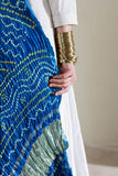 Blue - Pure Modal Silk Bandhani Barbag Dupatta with Zari Lagdi Patta