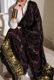 Black - Pure Modal Silk Lehriya Bandhani Dupatta with Zari Lagdi Patta