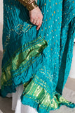 Rama Green - Pure Modal Silk Bandhani Dani Dupatta with Zari Lagdi Patta