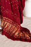 Maroon - Pure Modal Silk Bandhani Dani Dupatta with Zari Lagdi Patta