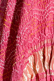 Pink - Pure Modal Silk Bandhani Barbag Dupatta with Zari Lagdi Patta