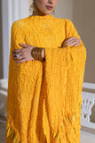 Yellow - Pure Modal Silk Bandhani Checks Pallu Dupatta with Zari Lagdi Patta