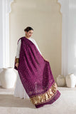 Wine - Pure Modal Silk Bandhani Dani Dupatta with Zari Lagdi Patta