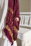Wine - Pure Modal Silk Bandhani Checks Pallu Dupatta with Zari Lagdi Patta