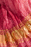 Pink - Pure Modal Silk Lehriya Bandhani Dupatta with Zari Lagdi Patta
