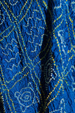 Blue - Pure Modal Silk Bandhani Checks Pallu Dupatta with Zari Lagdi Patta