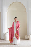 Pink - Pure Modal Silk Lehriya Bandhani Dupatta with Zari Lagdi Patta