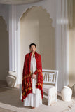 Red - Pure Modal Silk Bandhani Checks Pallu Dupatta with Zari Lagdi Patta