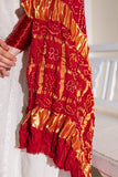 Red - Pure Modal Silk Bandhani Checks Pallu Dupatta with Zari Lagdi Patta