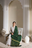 Bottle Green - Pure Modal Silk Bandhani Checks Pallu Dupatta with Zari Lagdi Patta