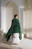 Bottle Green - Pure Modal Silk Bandhani Checks Pallu Dupatta with Zari Lagdi Patta