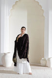 Black - Pure Modal Silk Bandhani Dani Dupatta with Zari Lagdi Patta