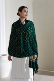 Bottle Green - Pure Modal Silk Bandhani Dani Dupatta with Zari Lagdi Patta
