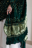 Bottle Green - Pure Modal Silk Bandhani Dani Dupatta with Zari Lagdi Patta