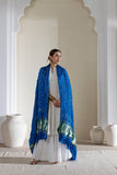 Blue - Pure Modal Silk Bandhani Dani Dupatta with Zari Lagdi Patta