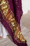 Wine - Pure Modal Silk Lehriya Bandhani Dupatta with Zari Lagdi Patta