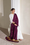 Wine - Pure Modal Silk Lehriya Bandhani Dupatta with Zari Lagdi Patta