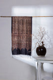 Ajrakh Hand Block Printed - Handloom Pure Mulberry Silk Stole - Black - Vastra Raag