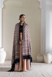 Cream/Maroon - Modal Silk Ajrakh Hand Block Dupatta