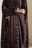 Black/Maroon - Modal Silk Ajrakh Hand Block Dupatta