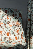 100% Pure European Linen Printed Fabric - Floral - Olive/Brown