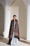 Maroon/Blue/Black - Modal Silk Ajrakh Hand Block Dupatta