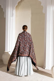 Maroon/Blue/Black - Modal Silk Ajrakh Hand Block Dupatta
