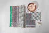 Pure Chanderi Silk Hand Block Printed 3 PC Suit - Pink/Green - Vastra Raag