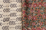 Pure Chanderi Silk Hand Block Printed 3 PC Suit - Brown/Green