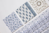 Pure Cotton Hand Block Printed 3 PC Suit with Kota Doria Dupatta - White/Grey - Vastra Raag