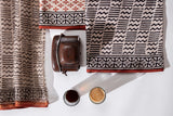 Pure Cotton Hand Block Printed 3 PC Suit with Kota Doria Dupatta - Maroon/Ivory