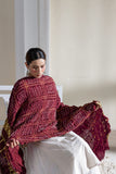 Maroon - Pure Modal Silk Bandhani Checks Pallu Dupatta with Zari Lagdi Patta
