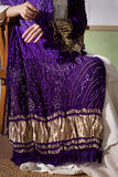 Violate - Modal Silk Bandhani Ombre Dyed Dupatta with Lagdi Patta