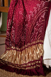 Maroon - Modal Silk Bandhani Ombre Dyed Dupatta with Lagdi Patta