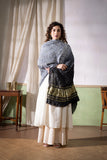 Grey - Modal Silk Bandhani Ombre Dyed Dupatta with Lagdi Patta