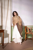 Brown - Modal Silk Bandhani Ombre Dyed Dupatta with Lagdi Patta