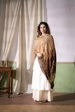 Brown - Modal Silk Bandhani Ombre Dyed Dupatta with Lagdi Patta