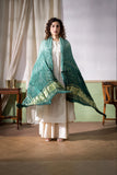 Green - Modal Silk Bandhani Ombre Dyed Dupatta with Lagdi Patta