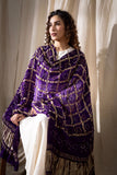 Violate - Ombre Dyed Garchola Bandhani Modal Silk Dupatta with Zari Lagdi Patta