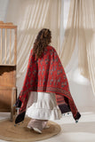 Red - Ajrakh Hand Block Printed Cotton Dupatta