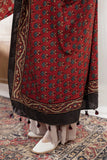 Red - Ajrakh Hand Block Printed Cotton Dupatta
