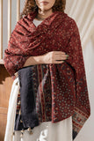 Red - Ajrakh Hand Block Printed Cotton Dupatta