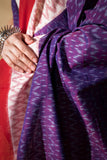 Wine/Red - Pochampally double Ikat cotton dupatta